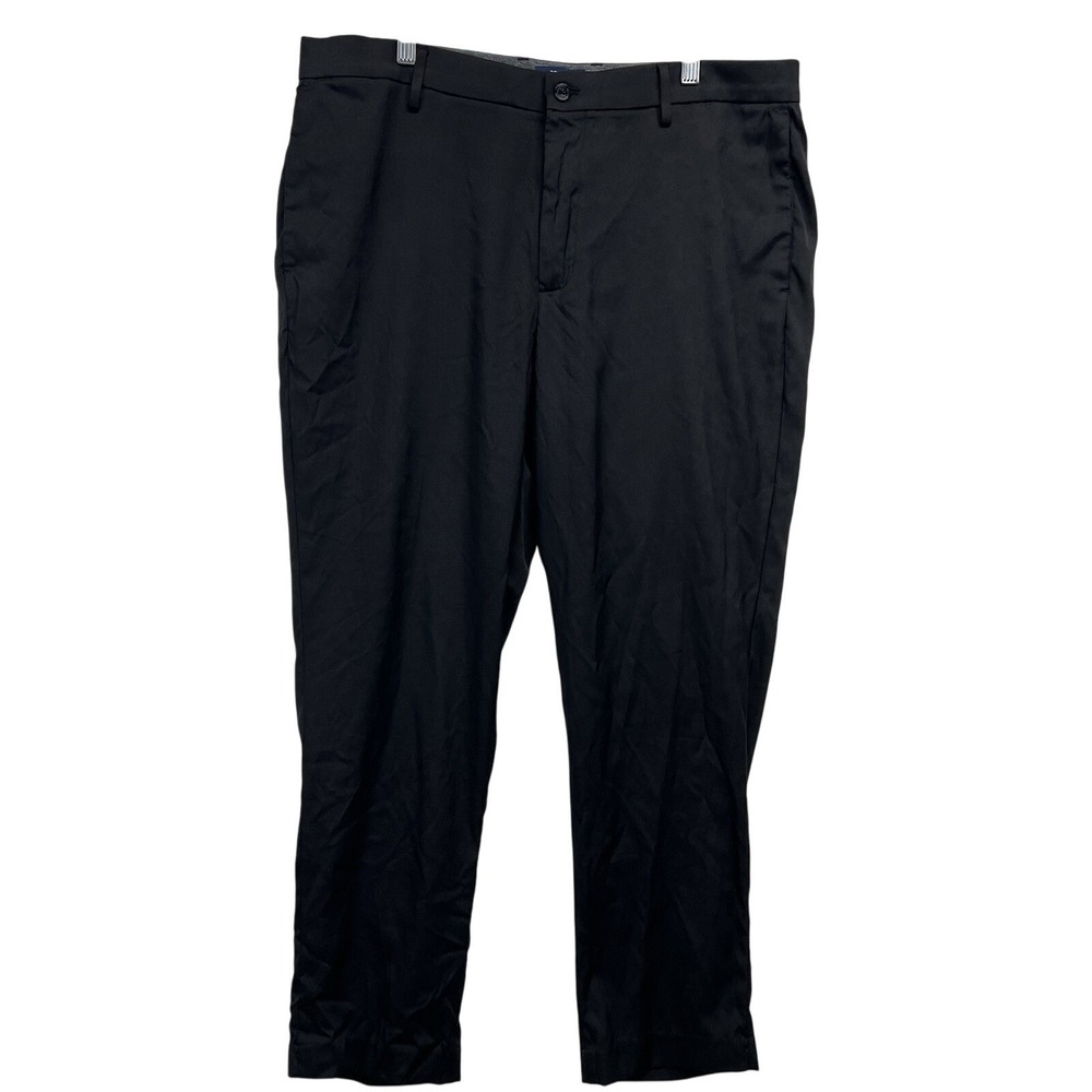 Ben Sherman Trousers Mens 36W 30L Black Stretch Flat Front Herringbone Pants EUC